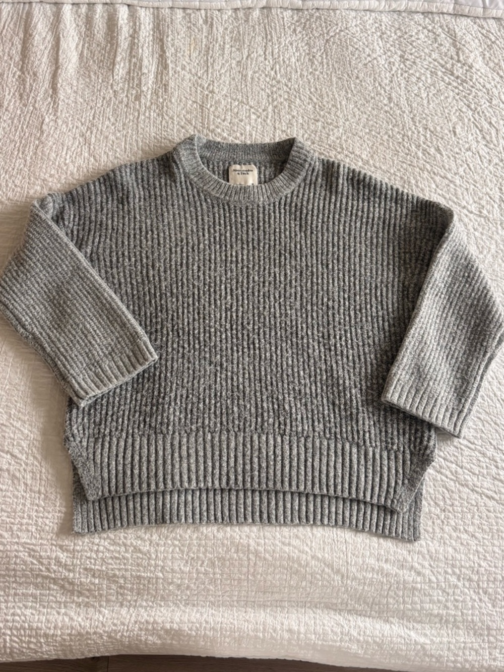 Abercrombie & Fitch Gray Chunky Rib Cozy Knit Sweater Women’s Medium